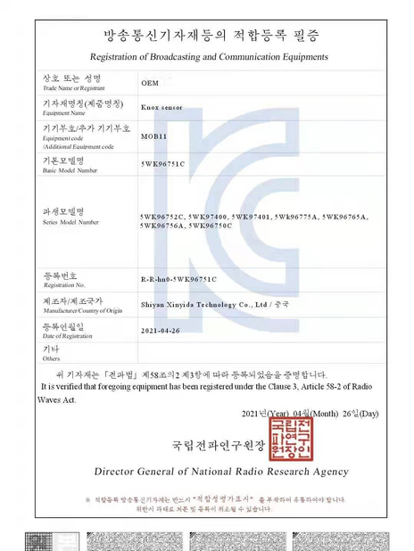 Porcellana Shiyan Xinyida Technology Co., Ltd. Certificazioni